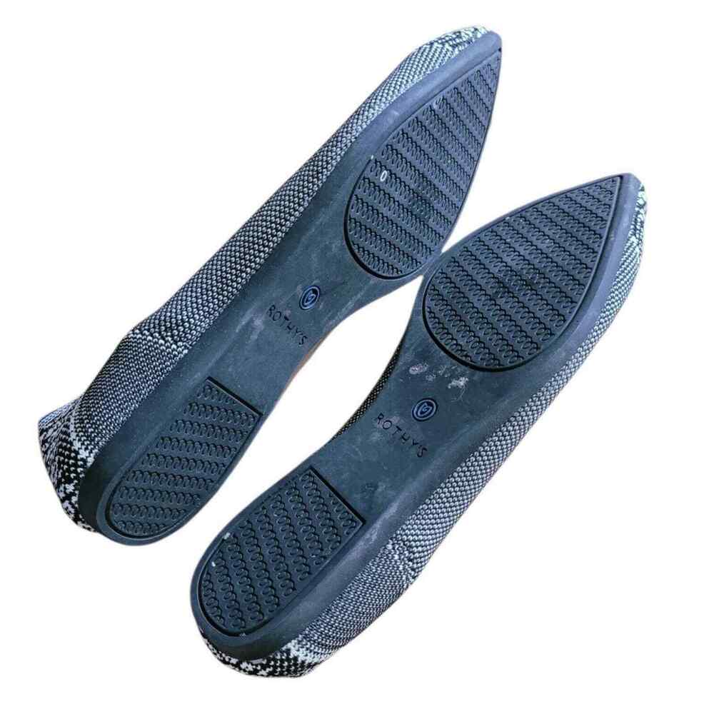 Rothys Black White Python Pointed Flat Ballet Sho… - image 4
